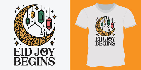 Vector Illustration for Eid Mubarak T-Shirt Design, eid ul fitr t shirt design