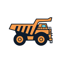 Fototapeta premium Construction Dump Truck Vector Illustration - Heavy Machinery for Building Projects