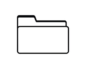 Simple Outline Icon of a File Folder document paper
