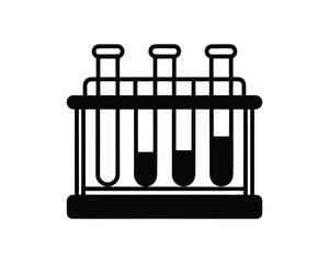 Three Laboratory Test Tubes in a Rack with Liquid science experiment