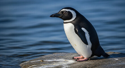 penguin on the rocks