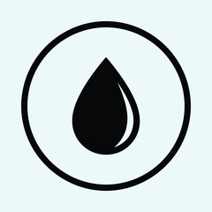 Silhouette of a water drop inside a circle vector illustration