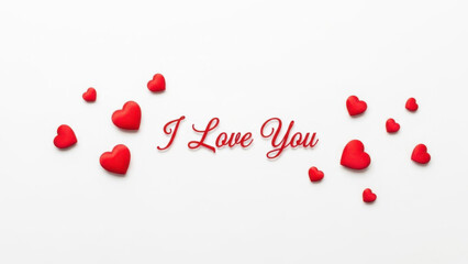 I love you hearts isolated on white background isolated on white background