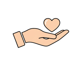 Hand holding heart icon isolated on transparent background isolated on transparent background