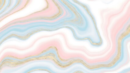 Elegant pastel pink and blue marble with shimmering gold lines abstract background