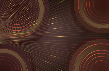 Premium background design with mocha mousse line pattern (texture) in luxury pastel colour. Abstract horizontal vector template for business banner.dark brown background with golden brown circles. 