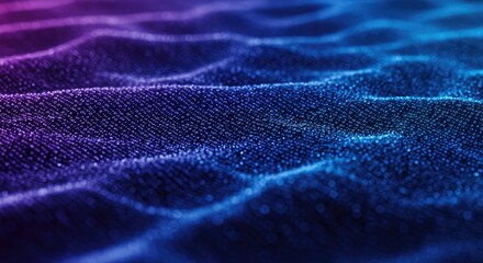 A mesmerizing abstract background with undulating waves of tiny dots forming a gradient of purple, blue, and black hues