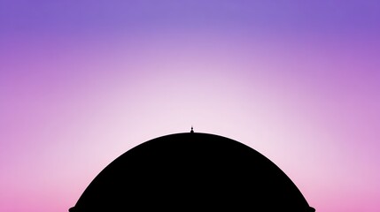 dome. Silhouetted architectural dome against a dawn sky, showcasing abstract monument shapes with gradient sunrise colors. real-estate listings.