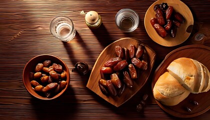 Traditional Spanish Tapas with Olives and Bread.