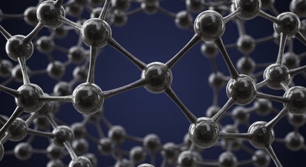 A detailed representation of a molecular structure with interconnected nodes and links