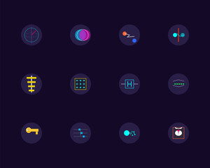 Complete Generative AI and Large Language Model (LLM) Icon Set. Neural Network, Transformer Architecture, Vector Database, and Machine Learning Symbols