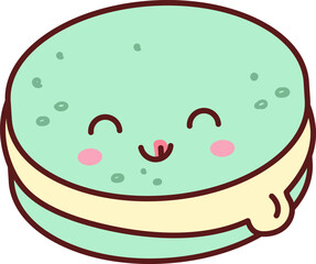 Macaron Smiling Kawaii Dessert