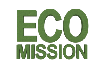 Eco Mission Text With Green Texture