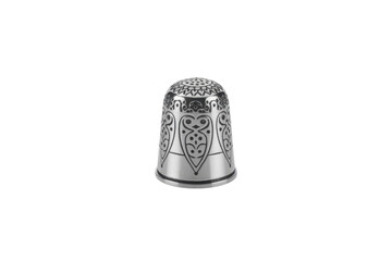 Elegant silver thimble with ornate patterns