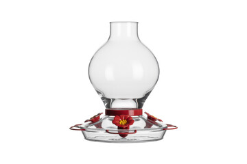 Obraz premium Glass hummingbird feeder with red accents