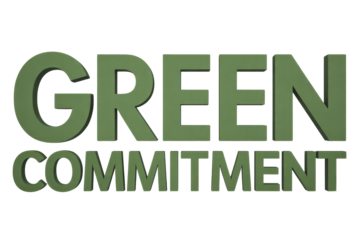Green Commitment text message in 3D