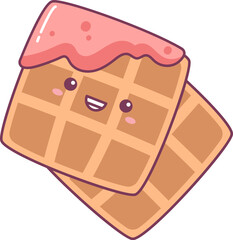 Waffle Kawaii With Syrup Drip