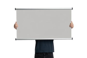 Person holding blank sign