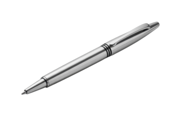 Silver ballpoint pen on