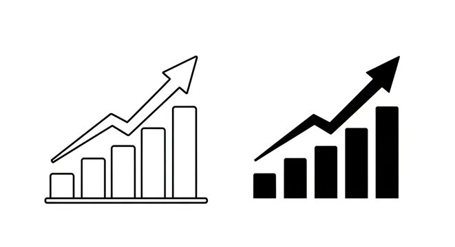 Growing bar graphs with upward trends - Powered by Adobe