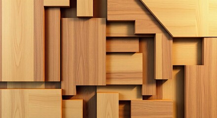 wooden shelves on white background
