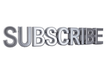 Subscribe 3D Silver Text Effect