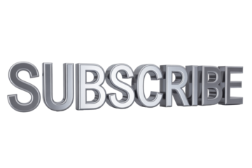 Subscribe 3D Silver Text Effect