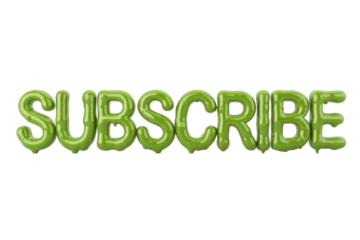SUBSCRIBE green balloon font text word