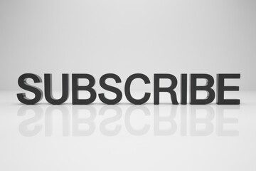 Subscribe Text on White Background