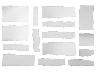 Fototapeta premium Torn paper strips isolated on transparent background
