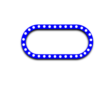 Blue paperclip with white dots isolated on transparent background - Powered by Adobe