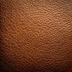 Brown leather texture background with natural grain, vintage surface, warm tone, detailed material closeup