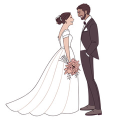 Newlyweds sharing a tender moment