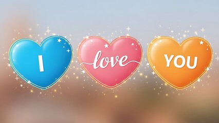 Colorful hearts expressing love illustration