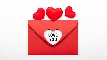 Romantic love letter envelope with hearts illustration