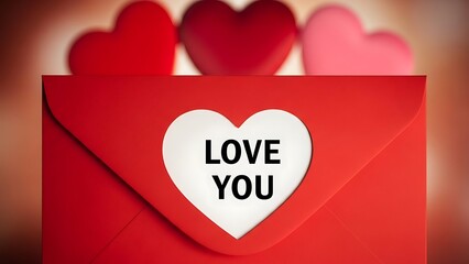 Heartfelt love letter envelope illustration