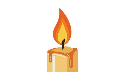 vector Candlelight Serenity - A Warm Glow in Minimalist Design