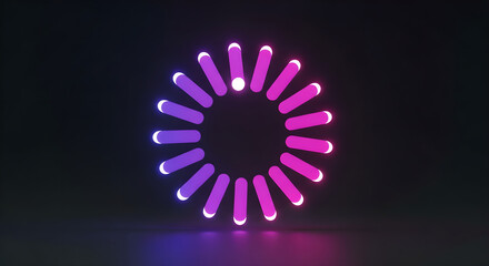 Loading Spinner Icon Neon Gradient Purple Pink