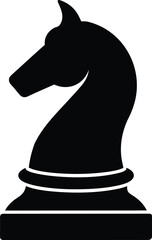 glossy black chess knight piece isolated on transparent background © Maneka