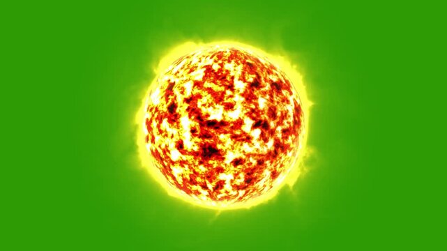 Green Screen Sun Animation Rotating Planet Clip for Space Science Projects