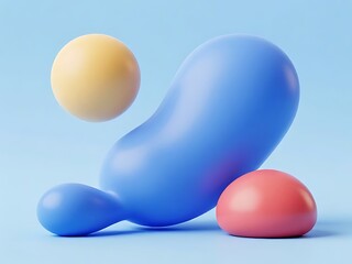 easter eggs on blue background
