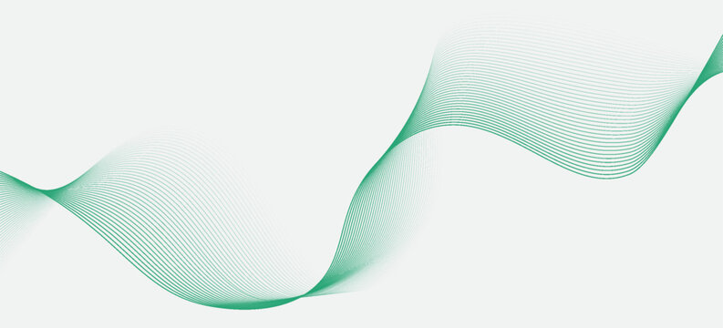 abstract green wave lines frame on white background