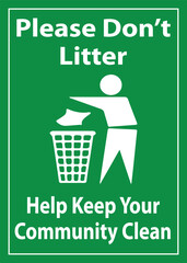 Please for not Litter sign Victor Element