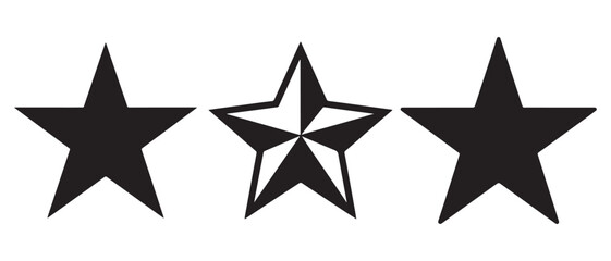 Star silhouette set minimal black icon collection
