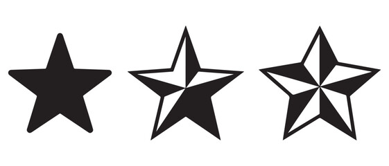 Star silhouette set minimal black icon collection
