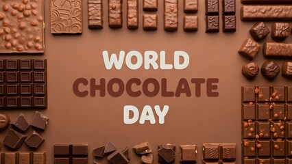 World chocolate day celebration with assorted chocolate treats