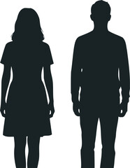 International women's day silhouette of man and woman on transparent background isolated on transparent background
