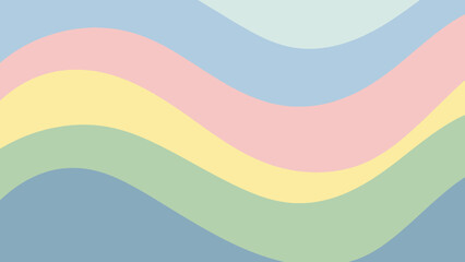 Abstract Background with Soft Pastel Wavy Shapes, Flowing Lines in Gentle Colors