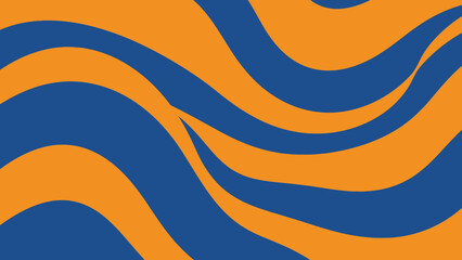 Abstract Wavy Lines Pattern in Vibrant Orange and Blue, Modern Graphic Background Design