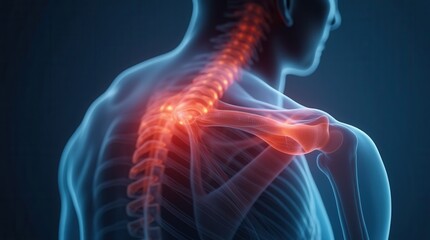 Shoulder muscle pain x-ray concept, medical treatment, rehabilitation and injury concept. 
